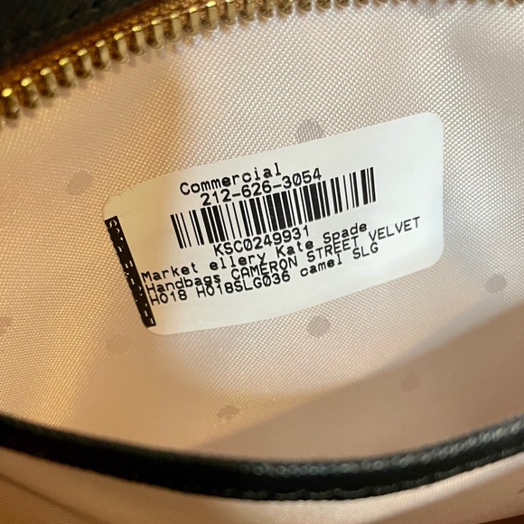 One Of A Kind Sample! Kate Spade Cameron Street Velvet Ellery 2-Way Bag - Camel - Picture 8 of 9